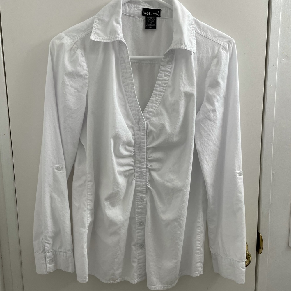 Wet Seal White button down Top